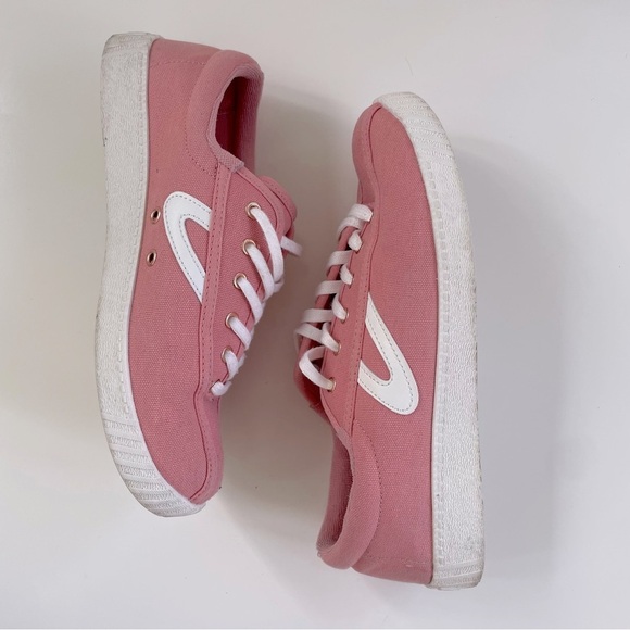 TRETORN Women's Pink White Gold Nylite Canvas Sneakers Size 8.5 - Picture 3 of 8